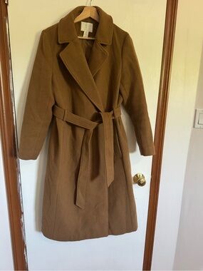Camel Brown Belted Coat